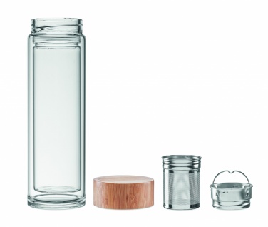 Logotrade promotional merchandise picture of: Double wall glass bottle 400ml München